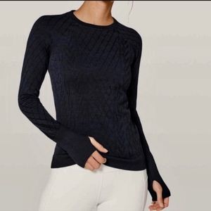 LULULEMON Black Cableknit Compression Long Sleeve